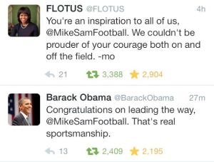 Tweet about Michael Sam - Obamas
