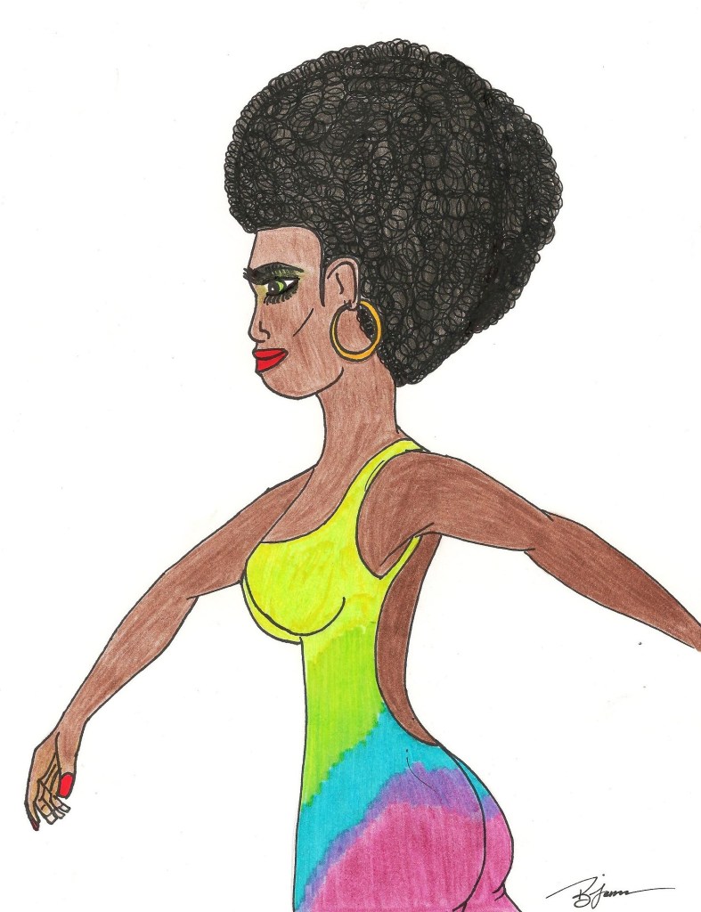 Queen Isis. (c) 2014. Bobby James. Marker/Pencil.